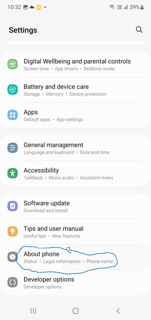 "image of the steps required to turn on Developer  mode on Android"