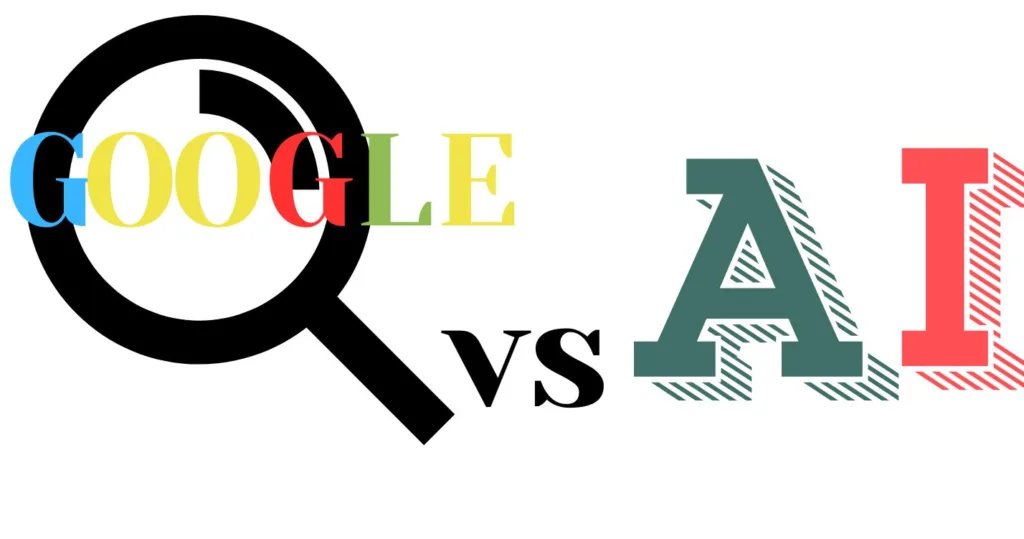 "Image representation of Google vs AI"